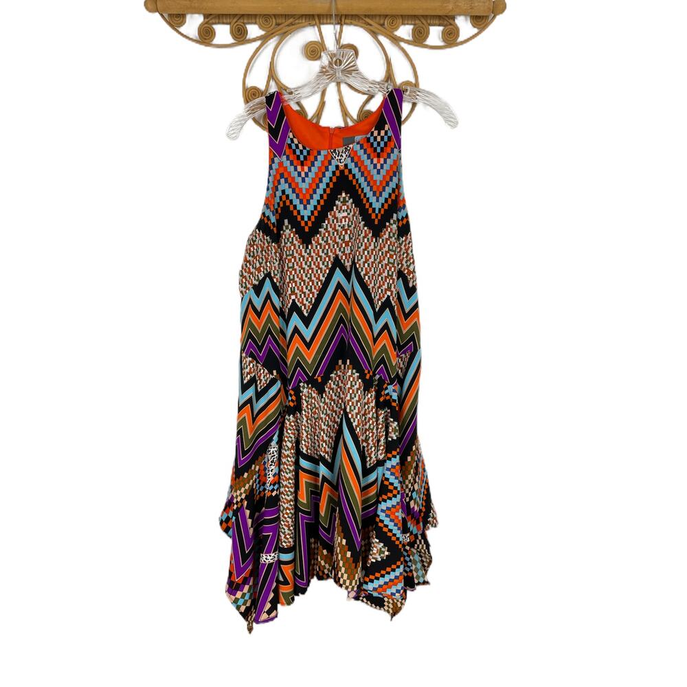 Eva Franco sleeveless geometric print shift dress sz 8